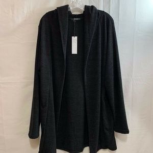 Given Womens NWT Hooded Cardigan Sweater in Black Size M